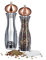 2 x Pfeffermühle manuell im Set, Gewürzmühle oder Salzmühle, mit Keramikmahlwerk, nachfüllbar, kupfer