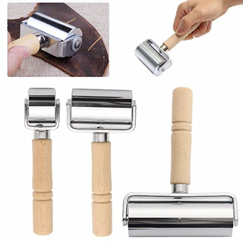MASUNN 26/60 /100Mm Bretelles en Colle en Cuir Laminage Roller Craft DIY Hand-Made Crease Tool -B(60 mm)