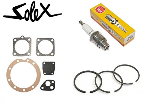 cyclingcolors Solex 2200 3300 3800 5000 reparaturset : Dichtungsatz + Zündkerze + kolbenringe Velosolex dichtung