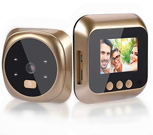 Judas Numérique, Caméra de Sonnette Vidéo Électronique pour Visionneuse de Porte avec Vision Nocturne, Grand Angle de 135 °, Écran de 2,4 Pouces pour la Sécurité à Domicile, 2 Sonneries Disponibles
