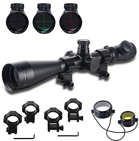 FOCUHUNTER Zielfernrohr Luftgewehr 3.5-10X50mm Softair Scharfschütze Zielfernrohr Rot Illuminated Absehen mit 20mm/11mm Montage, für Armbrust Gewehr Jagd