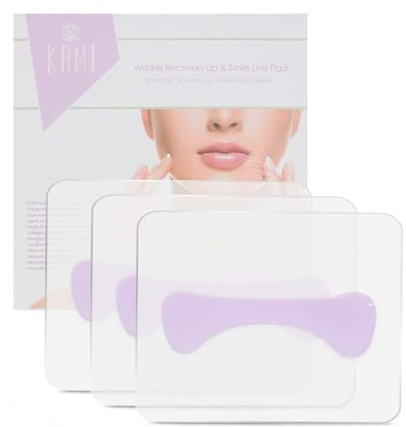 Kami Pure Anti-Wrinkle Lip & Smile Line Silicone Pad – Reusable Collagen Patch for Lip Wrinkles | Hydrating, Plumping & Smoothing Anti-Aging Facial Mask | Hypoallergenic – 3 Pack
