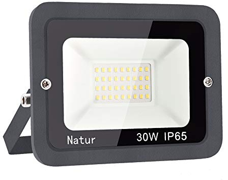 30W LED Foco Exterior Alto Brillo Proyector Led Impermeable IP65 Blanco Frío 6000K Floodlight Led Foco Exterior Iluminación para Patio, Camino, Jardín, Almacén