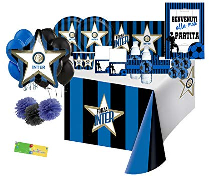 irpot Kit N° 70 Addobbi Compleanno F.C. Inter New + Festa in Carta