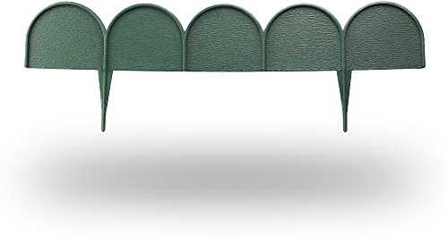Garden Lawn Edging, 10-metre Flexible Line Fence, Plastic Flower Bed Edging, Easy Installation, (Green)