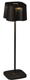 Konstsmide bord Nice | svart | Inomhus/utomhus | USB-bord| aluminium | 2 ljusfärger | 3 ljuslägen | batteritid upp till 20 h | 7818-750, 10 cm (L)/10 cm (B)/36 cm (H)