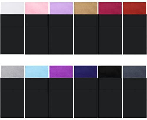 Xuhal 12 Pcs Men's Flat Prefolded Pocket Square Masculine Polyester Suit Rectangular Pocket Square Handkerchief on Card, 12 Colors