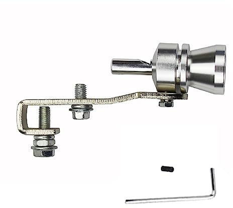 Turbo sound,Turbo sound whistle，Auspuff Sound Booster Pfeife，Für Turbolader Pfeifen Im Auto，Universal Turbo Whistle Soundgenerator Tuning - Auspuffpfeife Für Endrohre，Größe M (Silber)