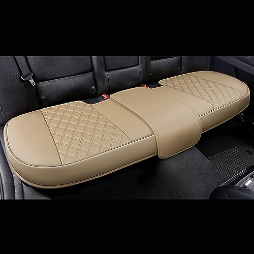 Black Panther Housse de siège de Voiture arrière en Cuir PU pour 90% des Voitures, matelassée en Diamant - Beige