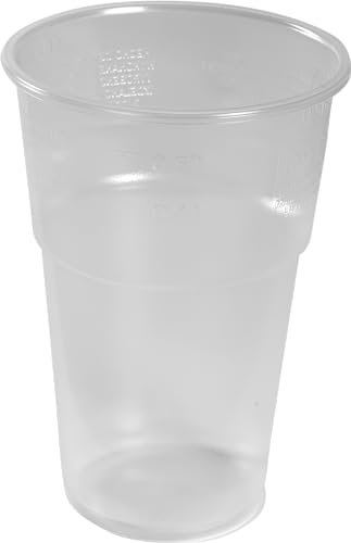 Abena Gastro Beer Plastic Cups | 14 oz | Pack of 50 Recyclable Disposable Cups | Plastic Party Glasses