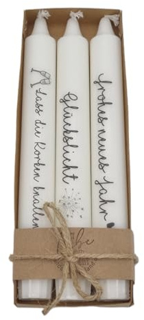 Stabkerzen Silvester Glückslicht Kerzenset Geschenk Silvesterparty Deko Tischdeko Dekokerzen (Glückslicht)