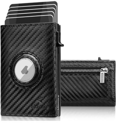KLOMORE Geldbörse Airtag Herren (Airtag Nicht enthalten), Slim Wallet mit Münzfach, Magnetischer Verschluss Portemonnaie Kartenetui, RFID Schutz Geldbeutel Wallet Portmonee Kreditkartenetui