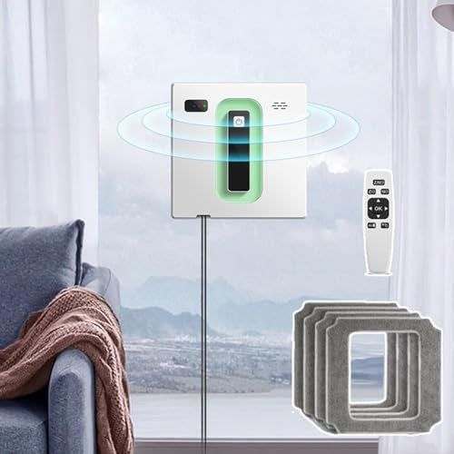 XARONF Robot Window Cleaner, 50ml Big Tank Auto Water Spray, 2500Pa Suction, Window Cleaner Tool For Table High Windows Outdoor Indoor