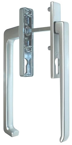 GU Schiebetür Drehgriff DIRIGENT K-12919-00-0-1 ( 9-29519 01B & 30479 ) mit Unterbau 6432 , Links und Rechts verwendbar, Farbe: Silber EV 1 , aussen mit niedrigem 30mm Griff für Rolladen , PZ gelocht
