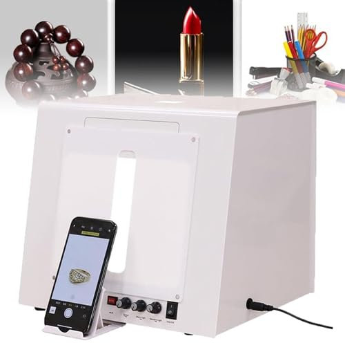 DPLXFPP Caja Luz para Fotografía Estudio Fotográfico, Plato Giratorio Fotografía Inteligente 20/30 Cm, Caja Luz Regulable para Tienda Fotografía Joyería, Plato Giratorio Eléctrico 360,20cm