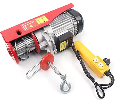 800 kg 220V 1450 W Treuil à Câble Électrique Palan Électrique Treuil-Palan Hauteur de Levage Câble Simple 12 m Télécommande sans Fil 10 m/min pour Chariot Élévateur Entrepôts Chantiers