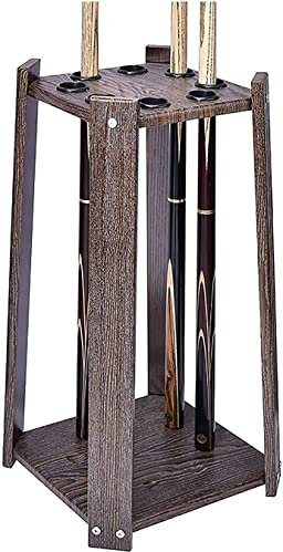 ULDHXAVW Pool-Billard-Stick-Boden-Golfschläger-Organizer-Ausstellungsständer, 8-Loch-Pool-Organizer-Rack aus Holz 336
