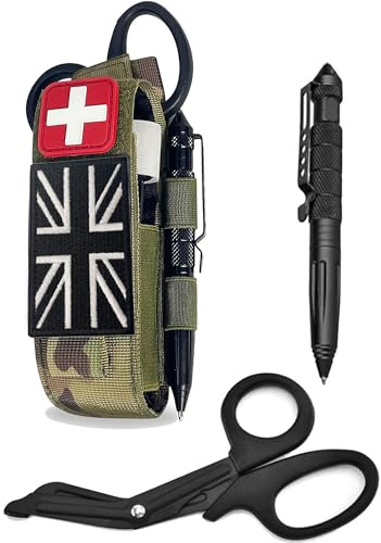 Upgrade 1000D Laser Cut Molle Tourniquet Pouch Holder, Tactical Tq & Trauma Medical Shear Pouches