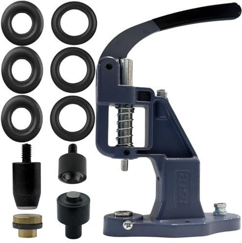 Ösenpresse Set, Handpresse Ösenmaschine Ösenzange Set Punch Tool Kit mit 100 Ösen und Lochwerkzeug (Schwarz, 3 mm)