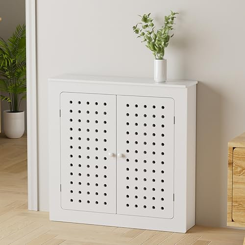 USFJATI MDF Heizkörperverkleidung，Heizkörperabdeckung，Abdeckung Heizung，Verkleidung Heizkörper，Anti-Rauch-Wand Radiator Abdeckung，Klimaanlage Abdeckung Außengerät(L90*H80*T20CM/35 * 31 * 8IN)