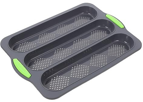 Cabilock Molde de Silicona para Horno de 3 Ranuras, Molde para Hornear Antiadherente para Pan Francés, Accesorio de Cocina para Máquina de Hacer Pan