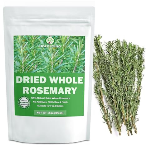 100% Natural Dried Whole Rosemary Sprigs, 2.0 ounces, Rosemary Sprigs Spices, 30~40 Pcs Sprigs, Perfect for Cooking & Baking