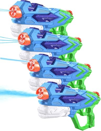 Super Wasserpistole mit 1000 ml Kapazität, Wasserspielzeug für Kinder & Erwachsene, Perfekt für Sommerpartys 4 PCS