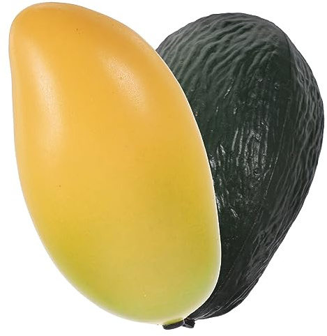 2 Stück Frucht Schlaginstrument aus Kunststoff für Kinder | Avocado und Mangoform, Leicht zu Reinigen und Abnehmbar, Kompakte Shaker für Musikunterricht