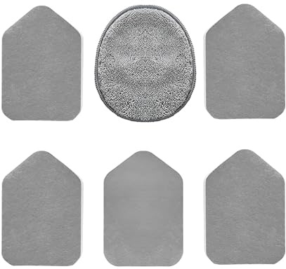 Mitclear Bathroom Tile Cleaner Replacement Kit - 5 Pieces of Sponge Scouring Pads & 1 Piece of Microfiber Cloth