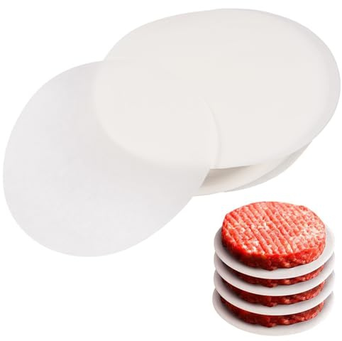Zyren Lot de 500 Papier Steak Haché, Feuille Papier Hamburger, 11 cm Feuilles De Papierr Antiadhésive, Papiers Sulfurisée De Galettes Hamburger, pour Presse Burger, Galettes burger