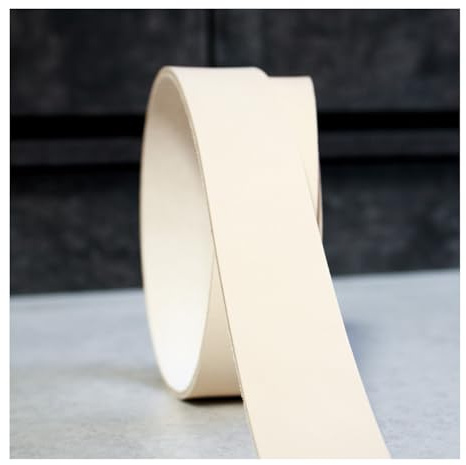 CRAFTPOINT Lederriemen aus Naturleder, 130-150 cm Länge, 3-3,5 mm Dick, Vegetabil Gegerbt, Verschiedene Breiten 15-80 mm (40mm Breit)