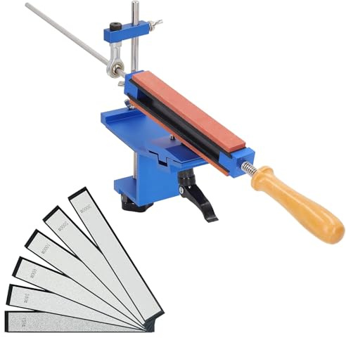 TINMAGI Aiguiseur Couteaux Manuel Professionnel, Affuteur de Couteaux avec 6 Pierres à Diamant, Eguiseur de Couteau, Affûtage de Couteaux à Angle Fixe, pour Outil d'Affûtage Fin et de Polissage