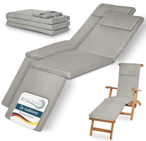 Beautissu 2X Cojin Colchoneta Tumbona Exterior desenfundable para Hamaca