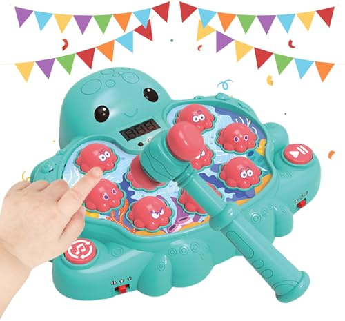 Generisch Jeu de Marteau Animal, Jeu de Frappe de Taupe, Forme de Pieuvre, Coordination œil-Main, Jouet pour la Maison, Les déplacements, Le développement des compétences pour d'âge