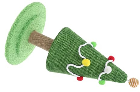 Toyvian Rascador de Gato Forma de Árbol de Navidad con Sisal Natural Resistente Accesorio para Gatos y Gatitos Compacto y Decorativo para Interior