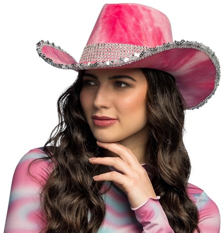Boland – Cowboyhut Darling mit Farbverlauf, Western Hut für Mottoparty, Karneval, Zubehör Faschingskostüme, JGA, Festival