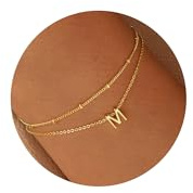 TINGN Armband mit Buchstaben, Layered 14K Vergoldet Armband mit Buchstaben M für Damen Teenager Mädchen Buchstabe Armkette Gold Schmuck, Geschenke für Frauen Freundin Mädchen