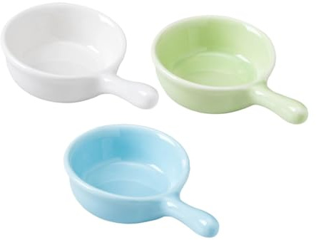 Homoyoyo Cuenco para Hámster de Cerámica con Asa, Tazón Pequeño para Alimentación de Mascotas Pequeñas, Paquete de 3 Piezas Color Aleatorio, Adecuado para Hámsters, Cobayas y Chinchillas
