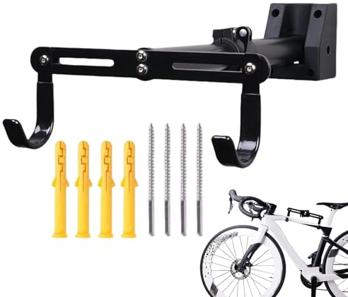 Wandhalterung, Fahrrad-Organizer, Halterung, verstellbare 360-Grad-Haken, platzsparendes Regalsystem für Straße, Mountainbike, Roller, Garage, Zuhause, Aufbewahrung, kompaktes Design, starker Rahmen
