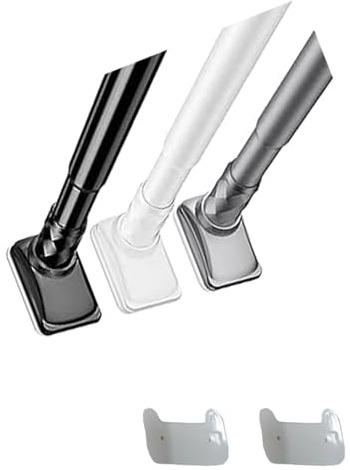 Asta per tenda da doccia con tensione a molla regolabile, diametro 2,5 cm, 40-400 cm, senza foratura, asta espandibile con vassoio per carte, colore grigio, perfetta per una facile installazione