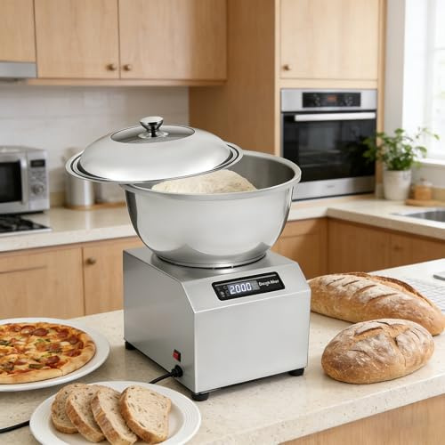 HCAUYNN Impastatrice Professionale 8KG/17.6LBS, Macchina per Impasto elettrica 1800W con Timer e Camera di lievitazione riscaldata, Doppia Rotazione, per Pizza e Pane 5kg(11lbs)