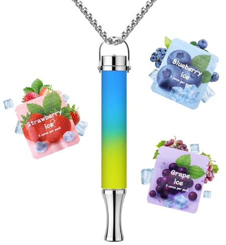 Atemhalskette Farbverläufe, Einstellbare Resistance Atemtrainer mit Wechselbare Geschmack Filter, Modedesign Ideal als für Geschenkanlässe, Tragbar für Alltag und Reisen