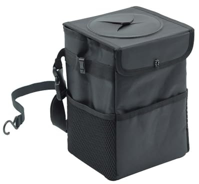 Genérico Cubo De Basura para Coche con Tapa, Plegable Y Portátil, A Prueba De Fugas, con Gran Capacidad, Bolsa De Basura Impermeable para Colgar En El Coche, Papelera Multiusos