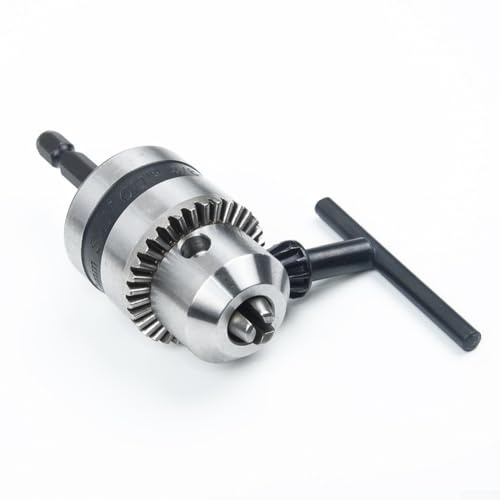 Drivstraw Keyless Drill Chuck for CNC and Metalworking – 3/8 24UNF Thread, 0.5–10 mm Capacity, Steel Construction, Hex Shank Adapter Included – Industrial Workholding