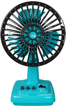Itkcozcg Ventilador de escritorio USB de metal clásico, pequeño dispositivo de refrigeración recargable, 3 velocidades ajustables, uso doméstico, pequeño ventilador USB