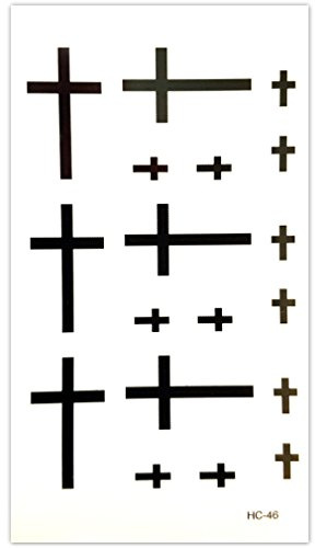 EROSPA® Tattoo-Bogen temporär - Kreuze für Oberarm, Unterarm, Oberschenkel - 1 Bogen - 10,5 x 6 cm