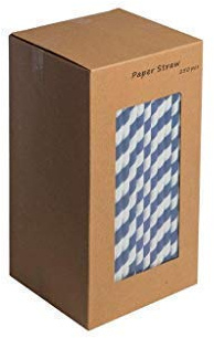 We Can Source It Ltd – Paper Drinking Straws 8 Inch/200mm – Dark Blue & White Striped Durable Straws - Strong Paper Design for Cocktails, Tumblers, Weddings & Events - Pack of 250