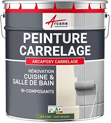 VERNICE PER PIASTRELLE CUCINA E BAGNO - ARCAPOXY PIASTRELLE - Verde Reseda - RAL 6011 - ARCANE INDUSTRIES
