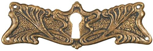 Holzando Jugendstil Art-Nouveau Möbel Schlüsselschild aus Messing und antik patiniert 9010/A3.01