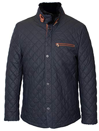 Lolus Gesteppte Winter Herren Lederjacke Steppjacke mit Lammfell gefüttert - Leno Lammfell in 2 Farbvarianten